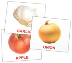A set of mini cards in English "Fruit and Vegetables" 8x10 cm: Nosova